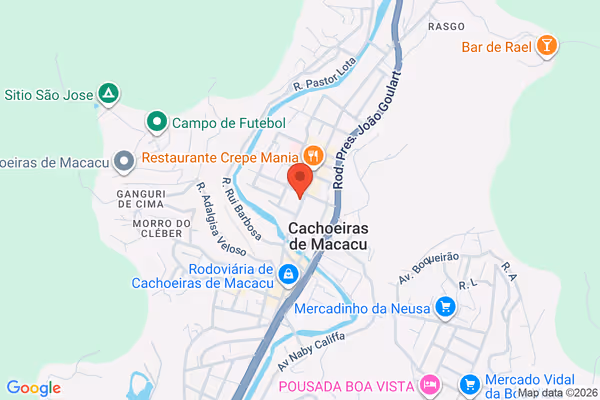 Mapa da localização - Cachoeiras