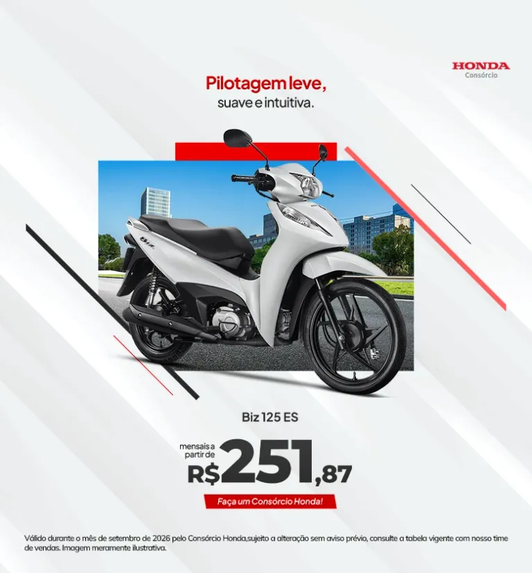 Banner Moto Scala Consórcio Honda Biz125 ES