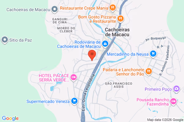 Mapa da localização - Cachoeiras de Macacú